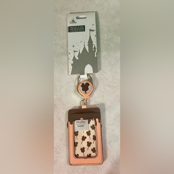 Disney Loungefly Accessories - Disney Brown and Cream Retractable ID Holder